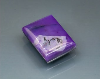 sugilite rectangle doublet purple gel rare  cabochon black jade back polished both sides unique pattern 14mmx20mmx5 18.5ct.