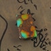 Sea green orange turquoise / brown matrix / rectangular cut pendant or ring gemstone