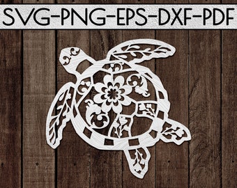 A4 Sea Turtles  Intricate Papercut Template Hand cut only PDF JPG files 11x14 commercial use,