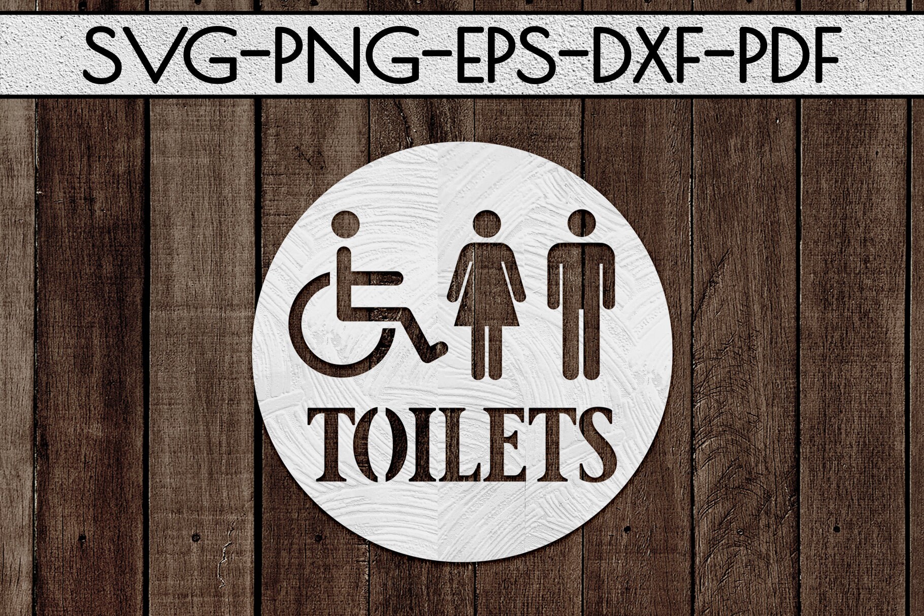 dxf pdf unisex toilet door hanger cricut disabled toilet decor disabled wc sign papercut cutting