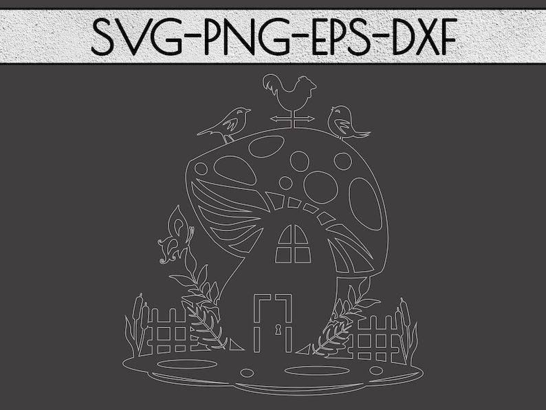 mushroom house papercut svg file nursery svg hand cutting dxf vinyl cut pdf silhouette cricut kids room decor woodland paper art