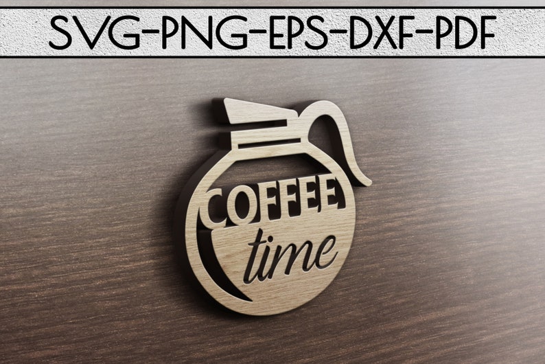 Coffee time sign papercut cutting template kitchen sign ...