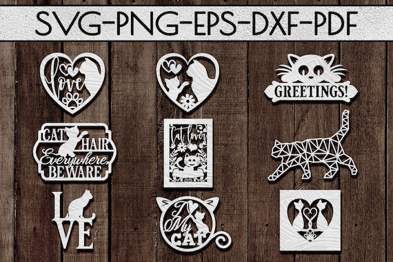 Cat Lover Papercut Templates Cutting File Gift Ideas Vinyl Etsy