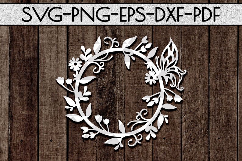 Download Frühling Kranz Papercut Vorlage Svg-Datei Blumenkranz | Etsy