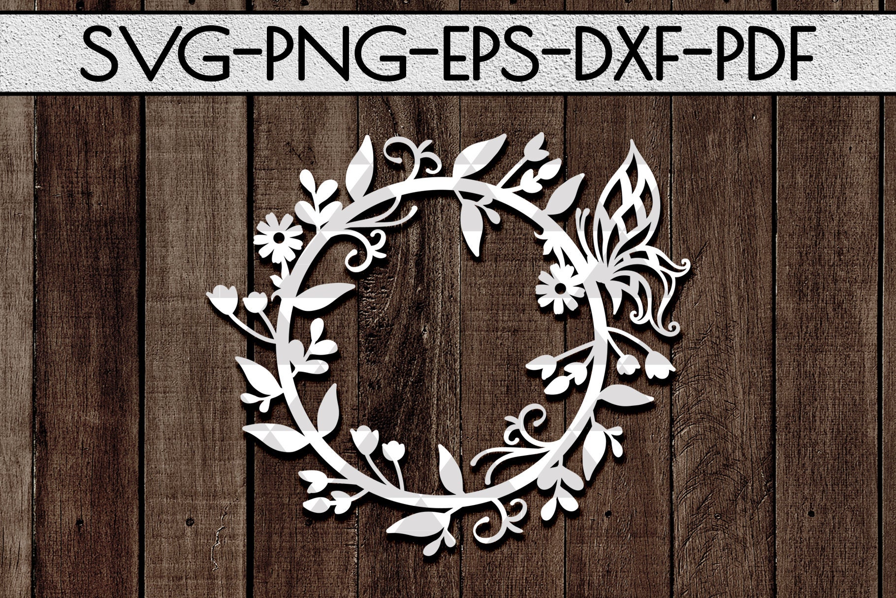Frühling Kranz Papercut Vorlage SvgDatei Blumenkranz Etsy