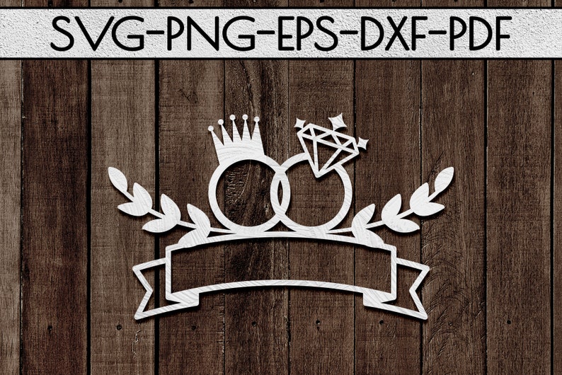 Download Customizable wedding ring papercut template svg file cake ...