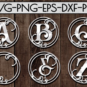 Vine Alphabet Papercut Bundle A-Z, 26 Ornamenten SVG Snijbestand, Laser Cut Family Name Designs, Vinyl Decal, Cricut, Silhouette, DXF, PDF