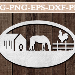 Modello personalizzabile per cavallo papercut, taglio laser, amante dei cavalli, fattoria SVG, design appendiabiti porta, segno di vita agricola, silhouette, cricut, DXF