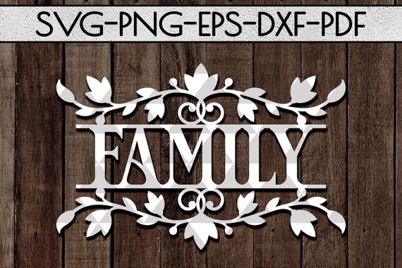 Download Family wreath papercut cutting file door hanger sign svg ...