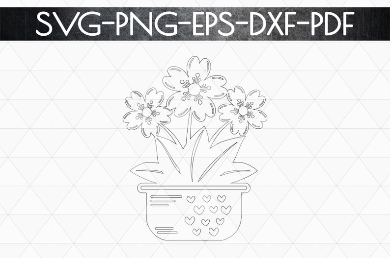 Download Flowers in vase papercut template svg file flower decor | Etsy