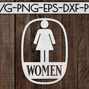 vrouwen ondertekenen papercut snijden sjabloon, bad teken svg, wc toilet deur hanger, badkamer decor, metalen ontwerp, interieur, cricut, dxf, pdf