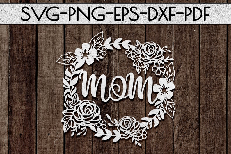 Download Mom flower papercut template svg file mother's day card | Etsy