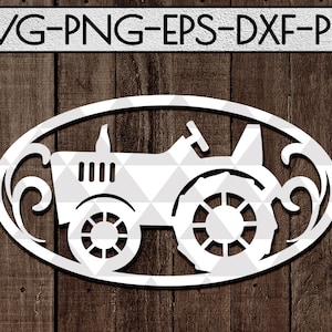 farm tractor papercut template, farm sign decor svg, glowforge laser cut, paper art, farmer svg designs, silhouette cameo, cricut, dxf, pdf