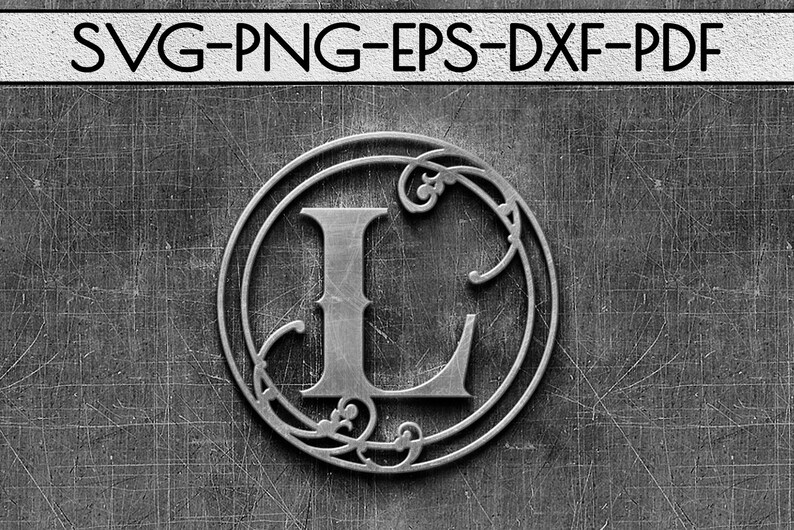 Download Monogram l papercut template vinyl laser cut circle frame ...