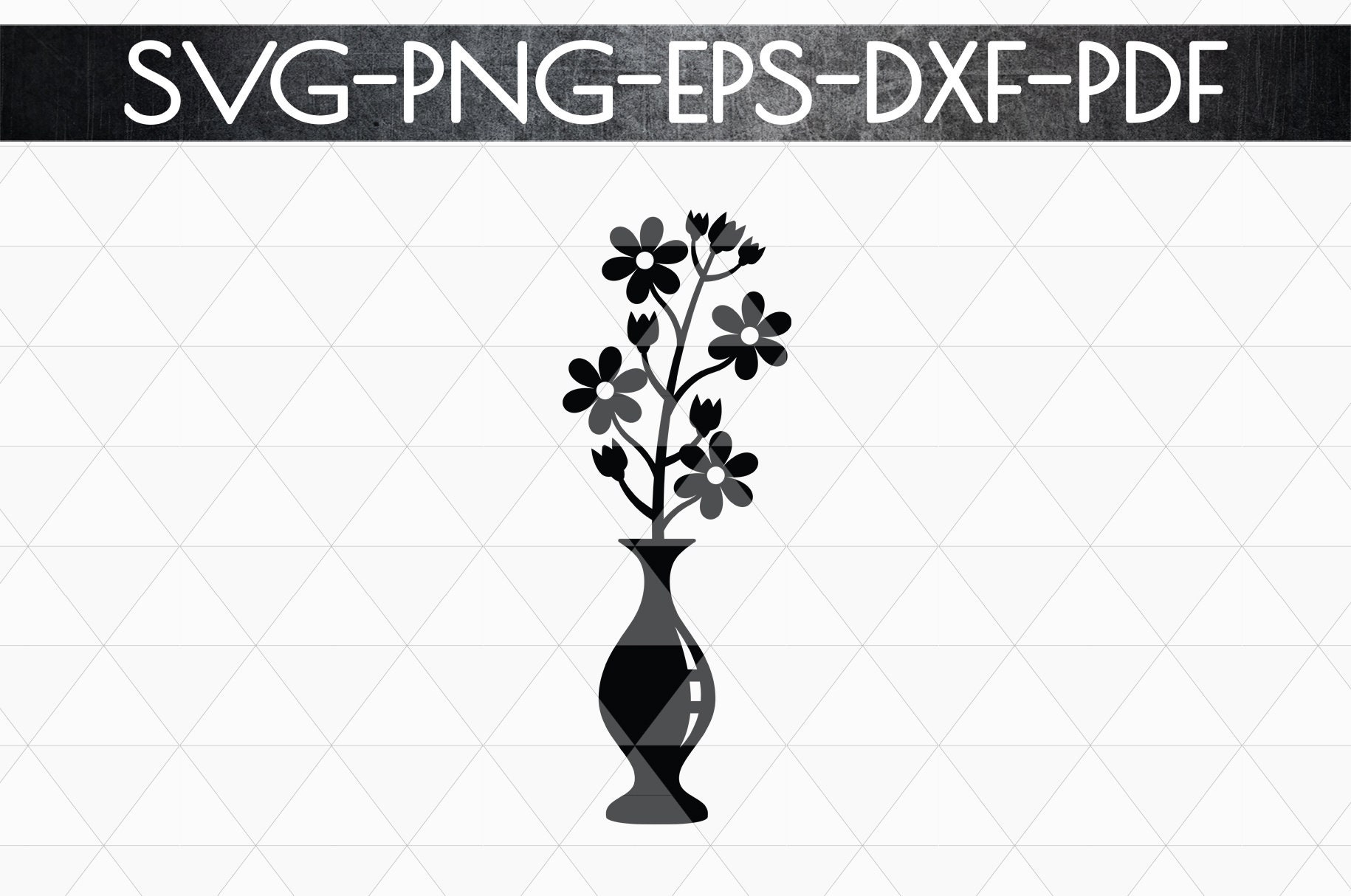 Flowers in Vase Papercut Template Svg File Flower Decor Etsy Finland