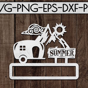 夏の切り絵テンプレート SVG ファイル、旅行アドベンチャー装飾、夏の SVG、休暇ビニールカット、レーザーベクター、シルエットカメオ、クリカット、DXF、PDF