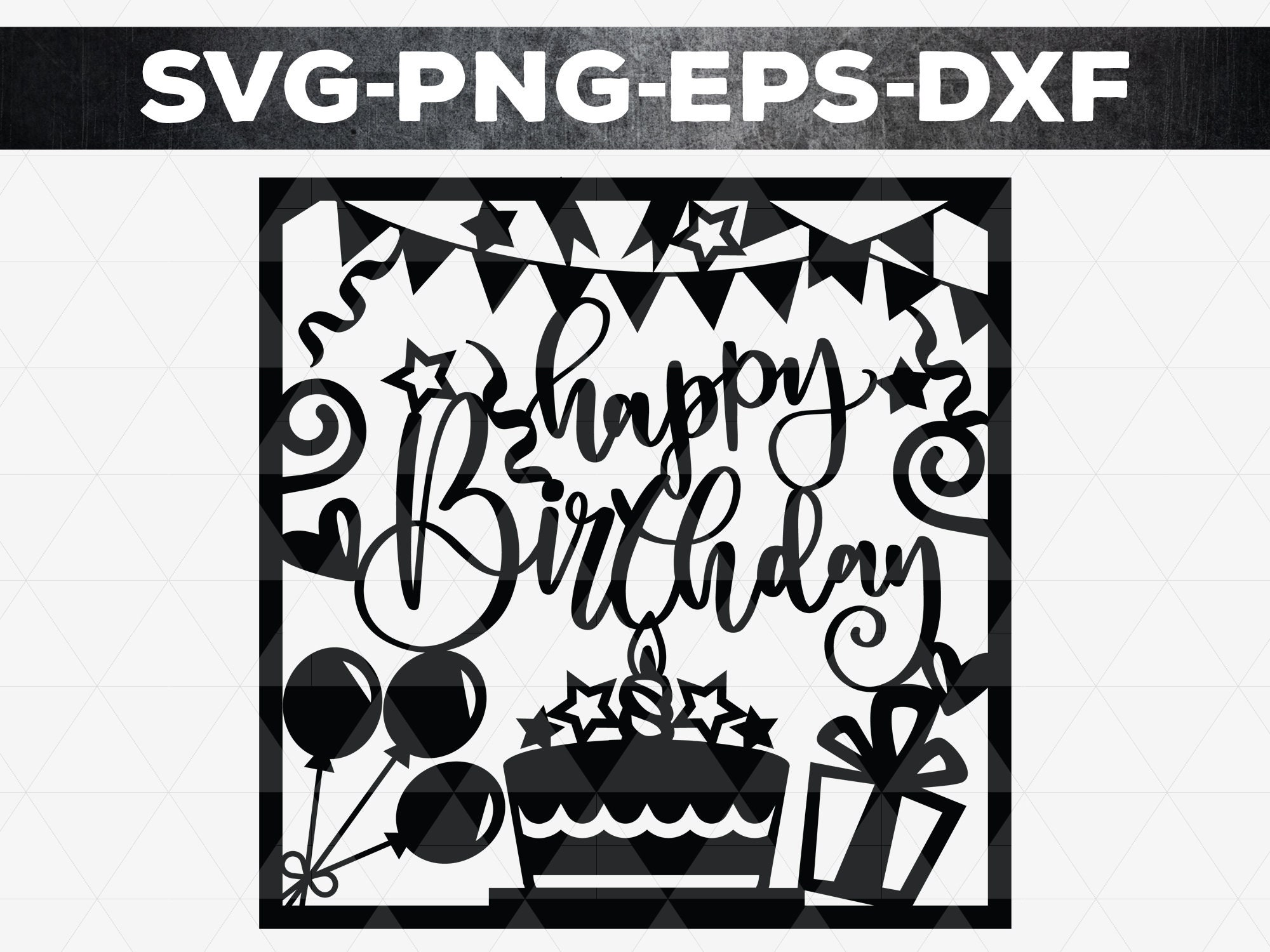 Happy Birthday Card Free SVG File Cricut