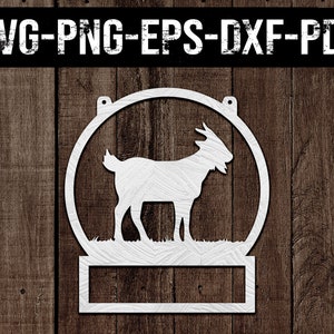 Modèle personnalisable goat circle papercut, découpe laser, ferme SVG, conception de cintre de porte, vie de ferme, enseigne de ferme, silhouette, cricut, dxf, PNG