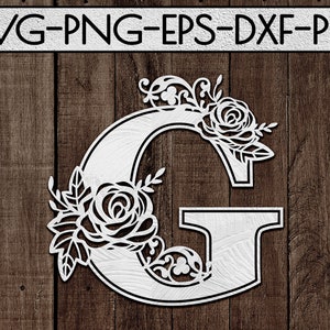 modèle floral de coupe de papier g, coupe laser, idées de cadeau de jour de mariage, svg de mariage, carte, imprimable, silhouette de cercle, cricut, dxf, eps, png