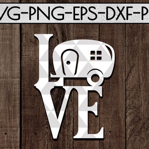 love camping papercut plantilla svg archivo, corte de vinilo, vector láser, camper verano svg, aventura espera corte, silueta, cricut, dxf, pdf