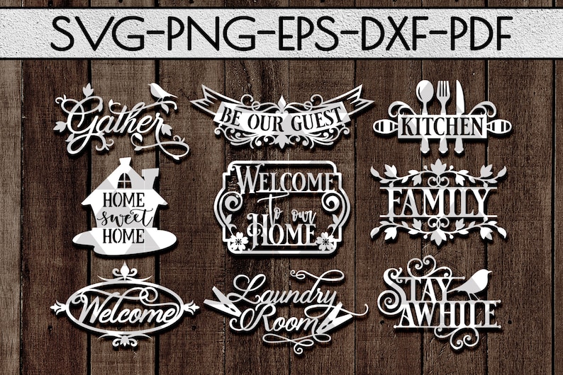 Home decor sign papercut cutting file home decor family ...