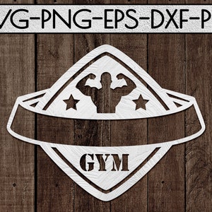 customizable gym sign paper cut cutting file, workout svg, fitness clipart, exercise, workout, silhouette cameo, cricut, dxf, eps, png