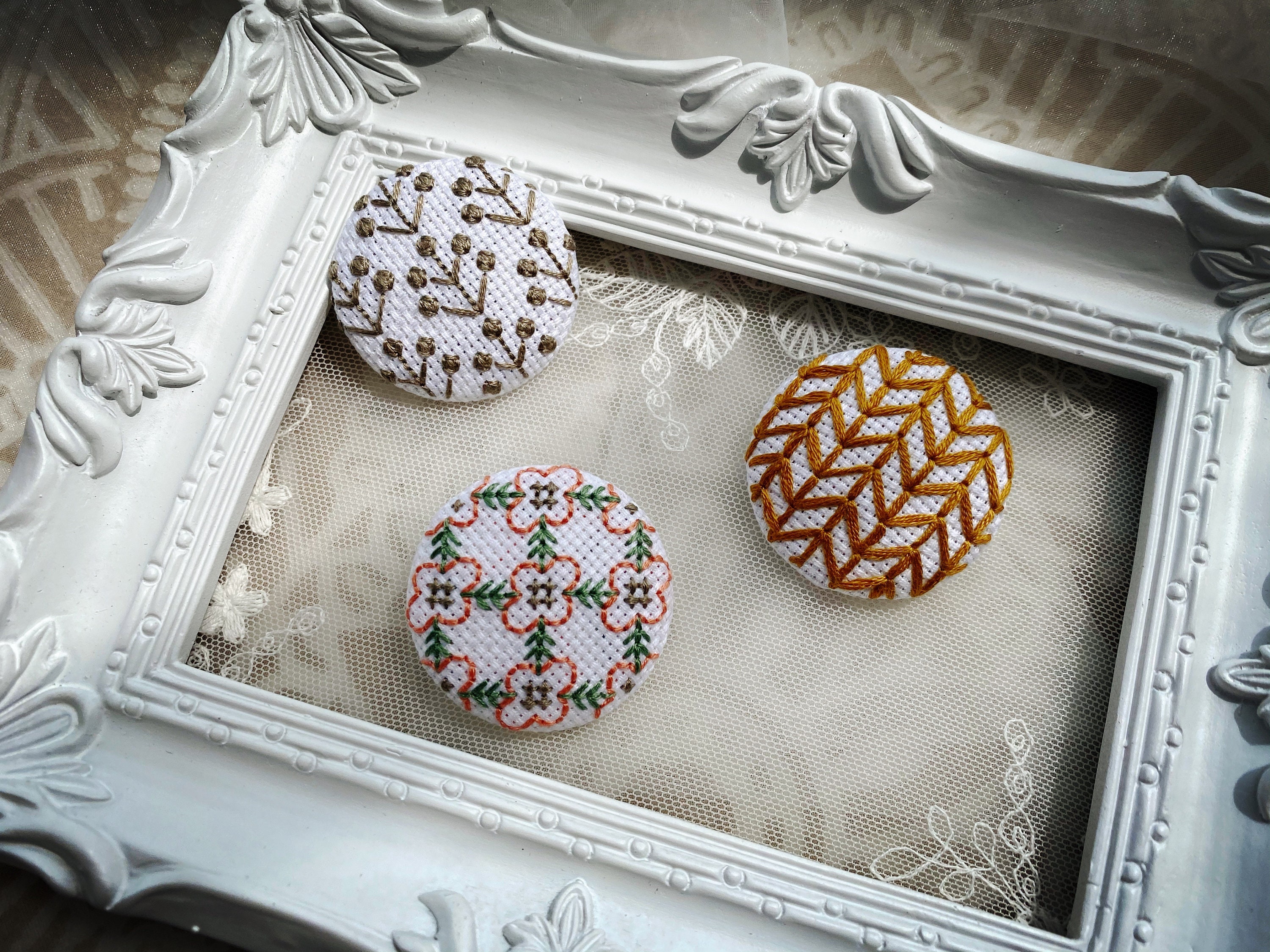 Handmade Cross Stitch Brooch Embroidered Brooch Handmade Etsy