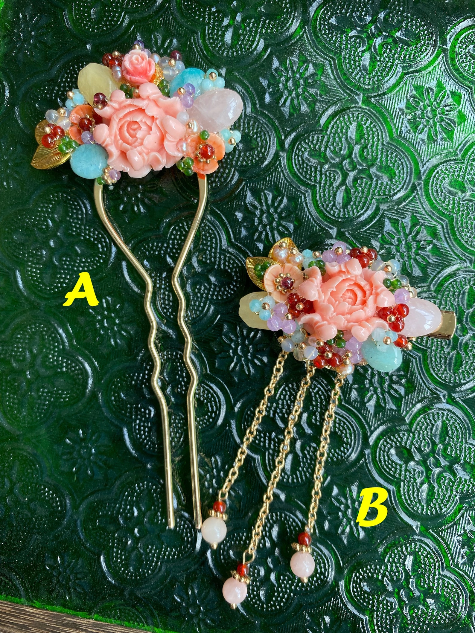 Handmade Ancient Chinese Hair Accessories Flower Hairpins Etsy