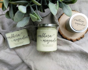 southern magnolia - hand poured soy candle