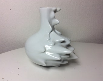 Vintage Square Porcelain Vase Floral Decor Gerold Porzellan Etsy