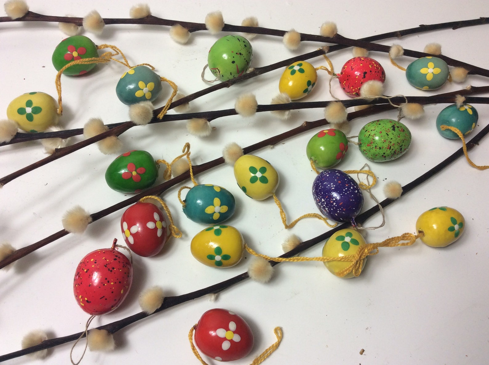 Vintage Easter Eggs Plaster Bright Colors 20 Pieces Etsy