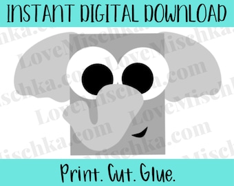 Elephant Party Favor Gift Bags / Goodie Bag / Instant Download / Jungle / Printable / DIY / Safari / Zoo / Birthday / Baby Shower / Elephant
