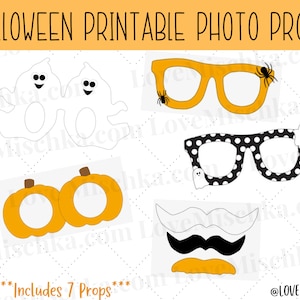 Set of Halloween Photobooth Party Props | Printable Photo Prop | Instant Download | Ghost | Spider | Party Glasses | Mustaches