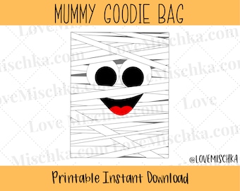 Halloween Party Favor Gift Bags / Goodie Bags for Kids / Birthday / Instant Download / Printables / DIY Bags / Mummy / Monster Mash