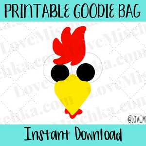 Rooster Goodie Bags / Party Favor Gift Bags for Kids / Printable / Download / Barnyard / Birthday / Baby Shower / Farm Animals / Rooster