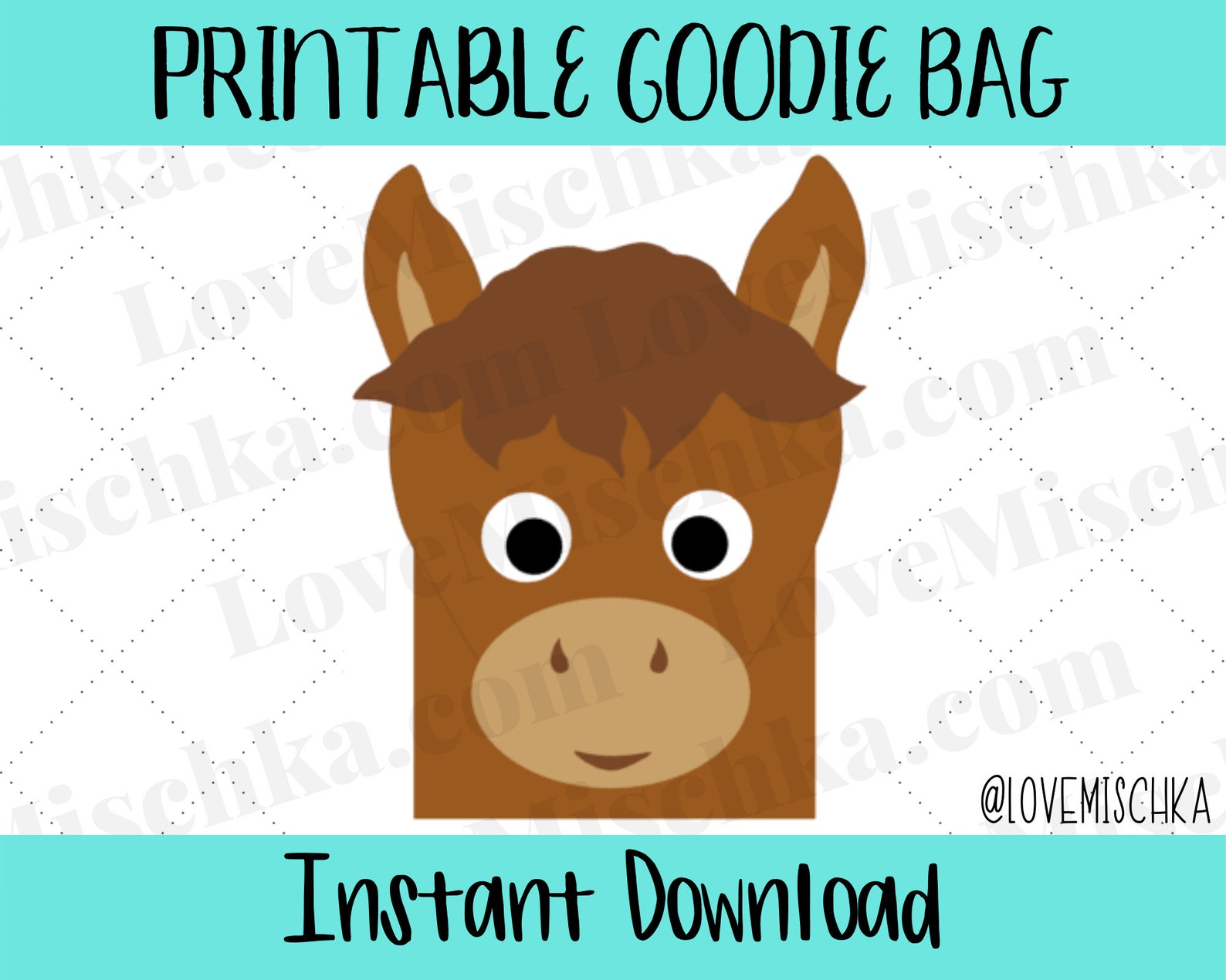 Horse Goodie Bags / Party Favor Gift Bags for Kids / Printable ...