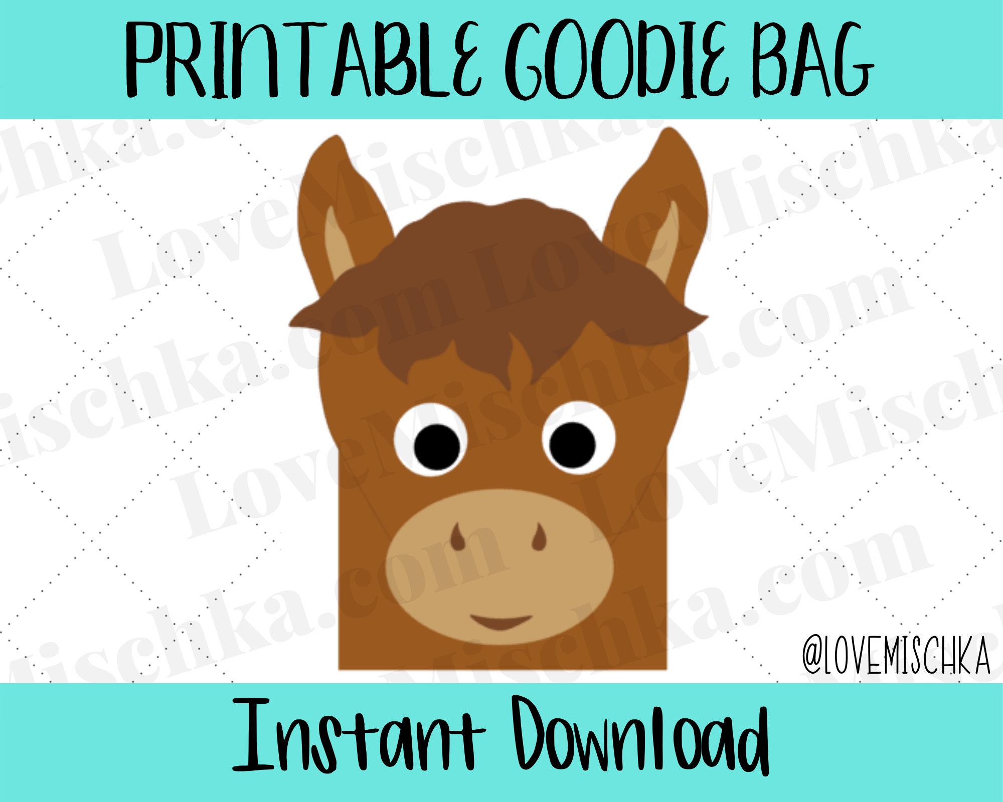 Horse Goodie Bags / Party Favor Gift Bags for Kids / Printable ...