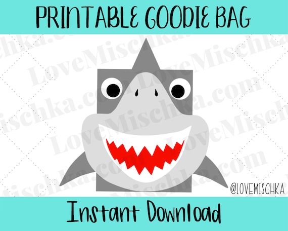 Printable Baby Shark party INSTANT DOWNLOAD- Baby Shark treat bag topper Baby Shark birthday