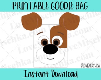 Pets 2 Party Favor Gift Bags / Goodie Bags for Kids / Birthday / Instant Download / Printables / DIY Bags / Dog / Pets / Max