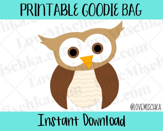 Owl Party Favor Gift Bags / Goodie Bag / Printable / Instant | Etsy