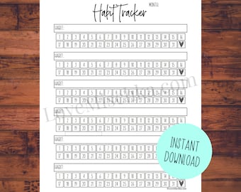 Habit Tracker | Monthly Goals | Wellness Goals | Productivity | Printable Planner Inserts | Habit Tracker Printable | Habit Tracker Download