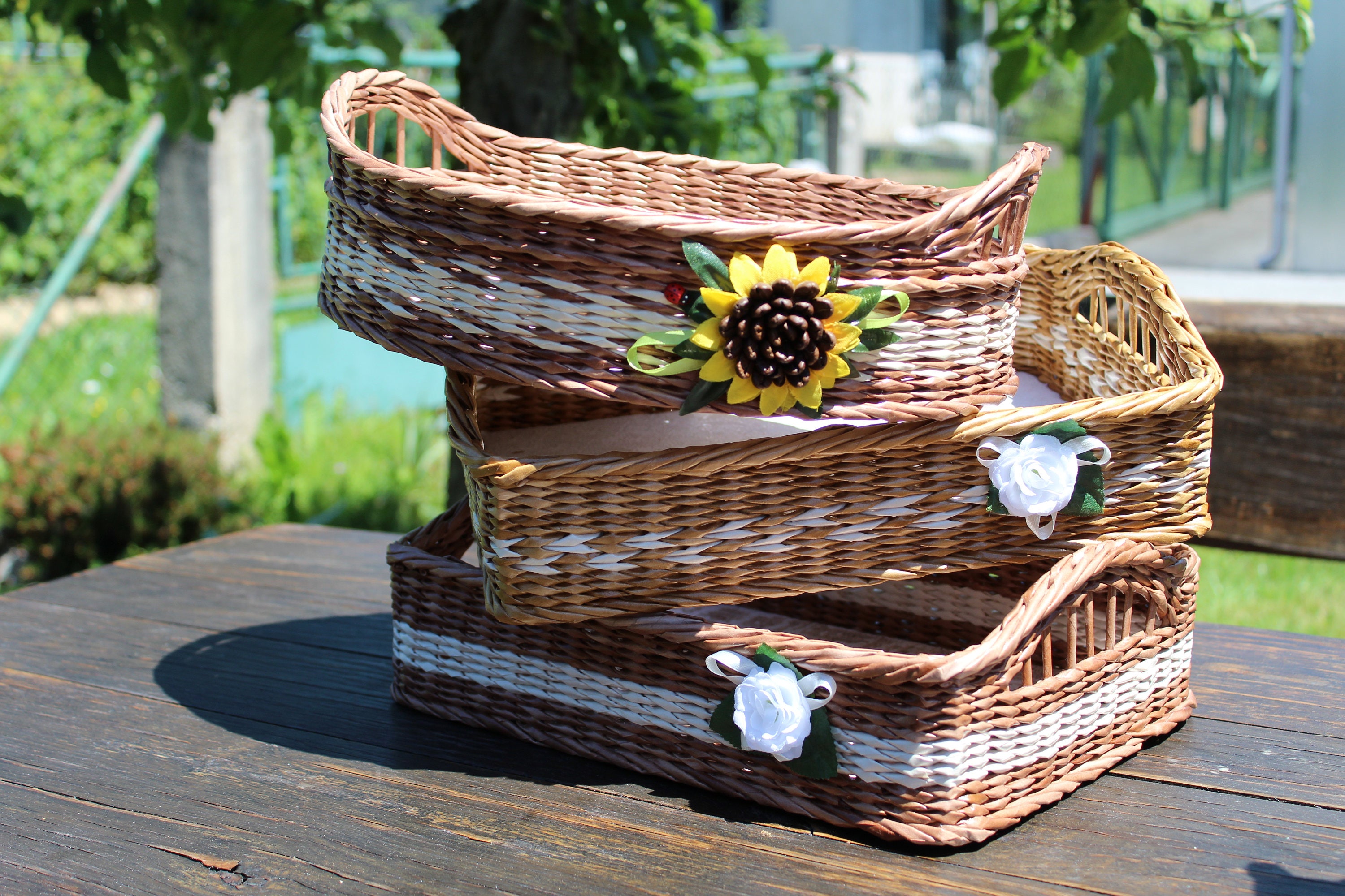 Wicker Tray Wicker Serving Tray with Handles Small Tray Etsy