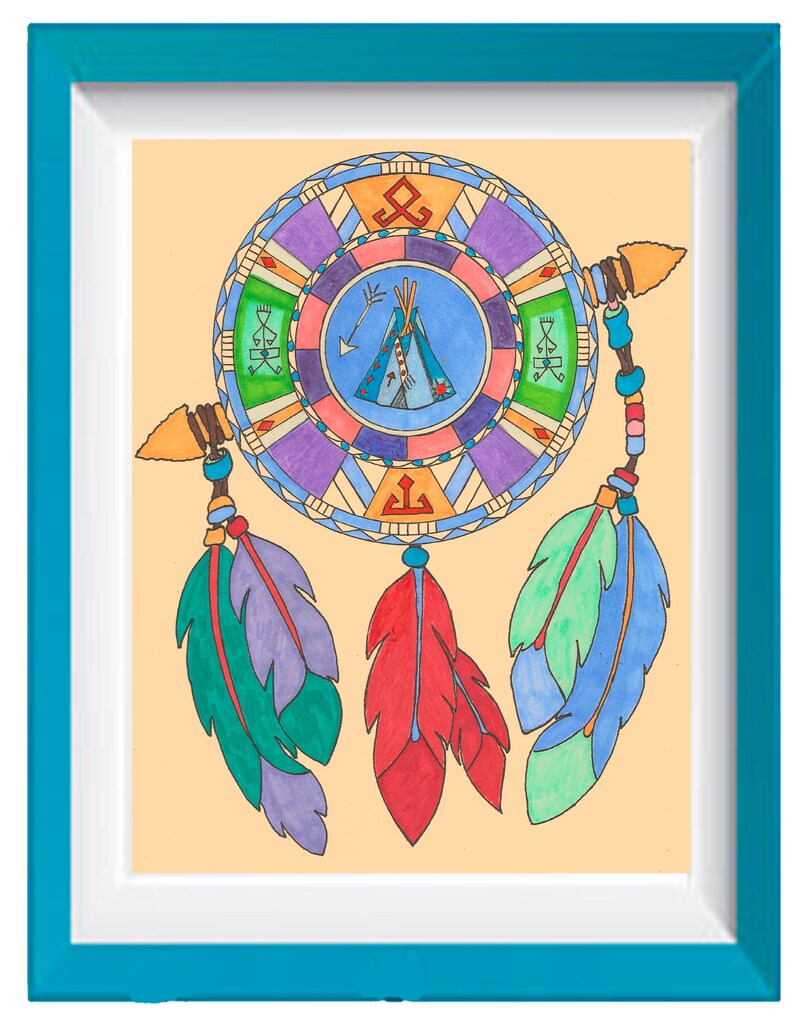 Printable Digital Download Native American Mandala Adult | Etsy