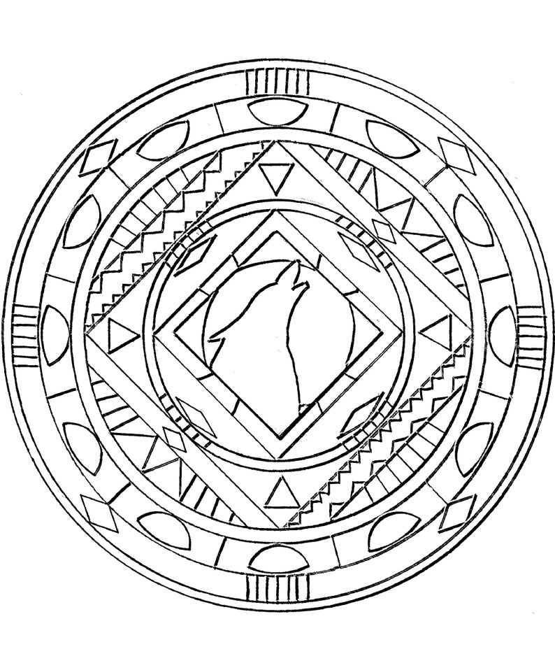 Printable digital download Native American mandala Adult Etsy