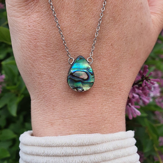 Paua Shell Necklace Thin Stainless Steel Chain Non Tarnish Paua Shell Pendant Abalone Necklace Rainbow Seashell Necklace Silver Chain Shell Etsy Australia
