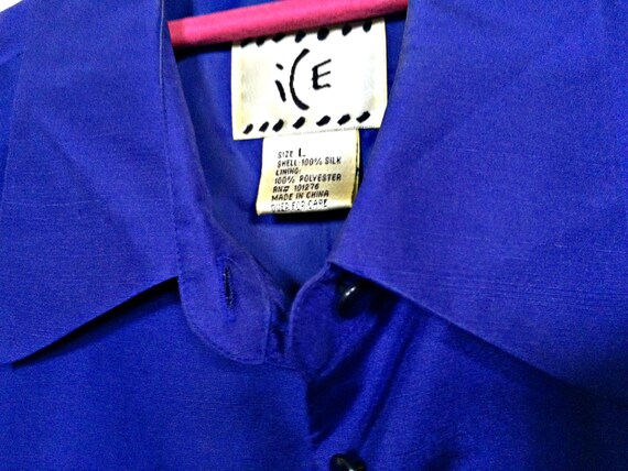 Blue Silk Embroidered Vest Waiscoat - image 3