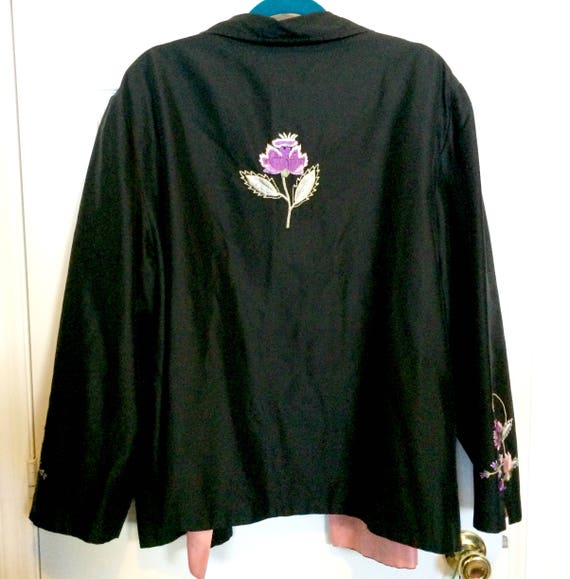 Vintage Embroidered Silk Jacket Size 3X - image 7