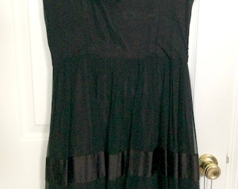 Lovely 1950s Black Chiffon Cocktail Dress