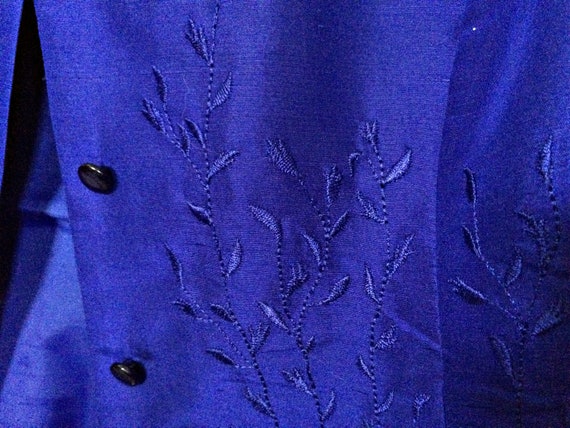 Blue Silk Embroidered Vest Waiscoat - image 2