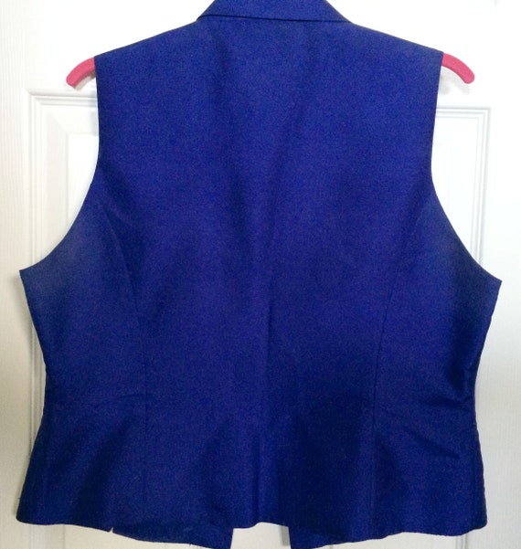 Blue Silk Embroidered Vest Waiscoat - image 4